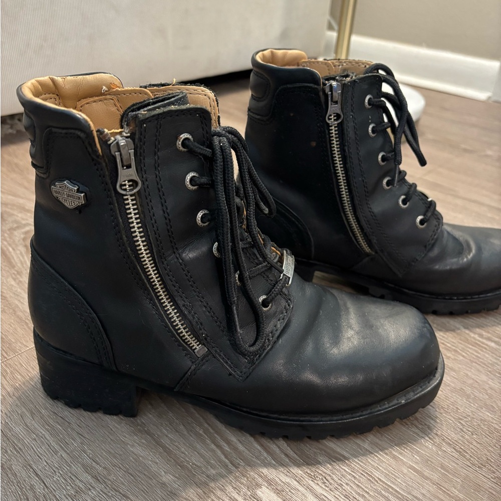 Harley-Davidson Black Leather Motorcycle boots Sz 9 Ladies Woman’s
